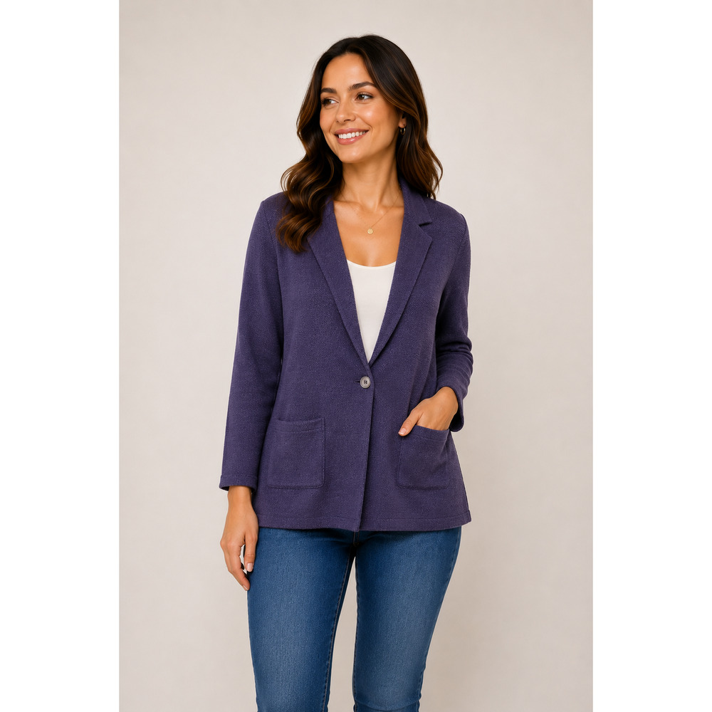 Talbots Petite Blue Open Cardigan Sweater with Pockets Size MP